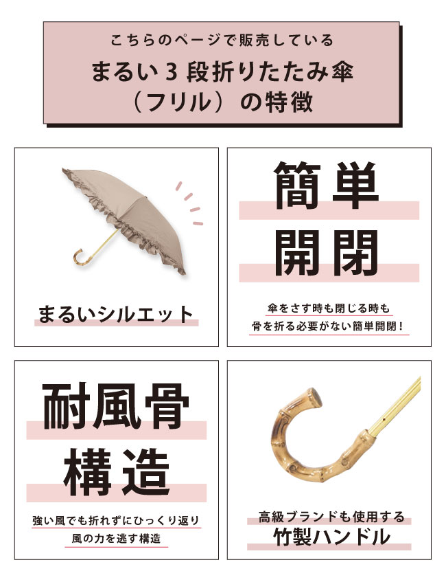 完全遮光 日傘 ピンクトリック フリル 可愛い