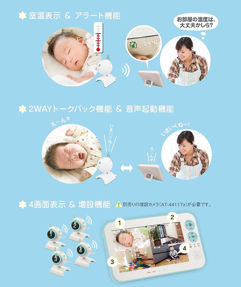 ベビーモニター ワイヤレスベビーモニター AT-4401 手動タイプ 赤ちゃん ベビー 新生児 baby セーフティ 出産祝い ギフト 育児 ペット  人気 一部地域送料無料 : 4560270960832 : ピンキーベビーズ - 通販 - Yahoo!ショッピング