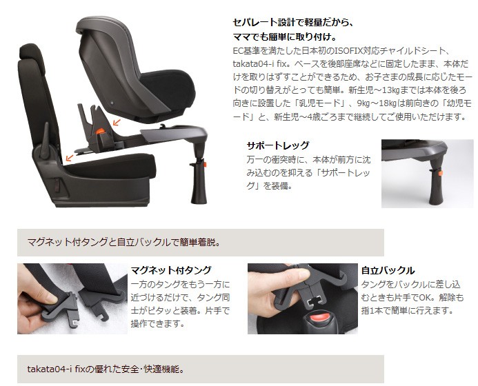 正規品 チャイルドシート takata04 I fix タカタ04 アイフィックス