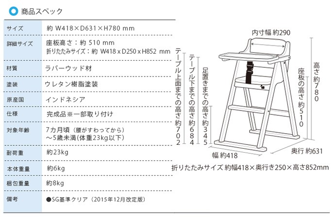 正規品 ベビーチェア たためるベビーハイチェア 大和屋 yamatoya