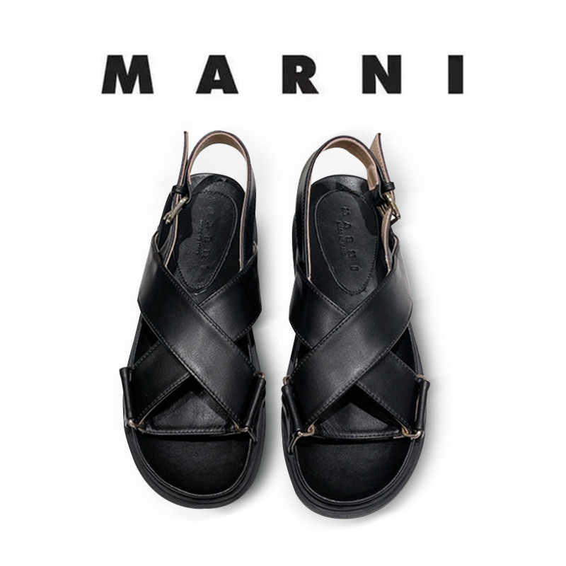 【送関込】MARNI☆マルニ ブラック レザー製 フスベット ブラック レザー製 フスベット | Marni