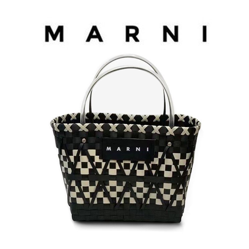 MARNI(マルニ) ブラック MARNI MARKET STENCIL BAG 編上げ