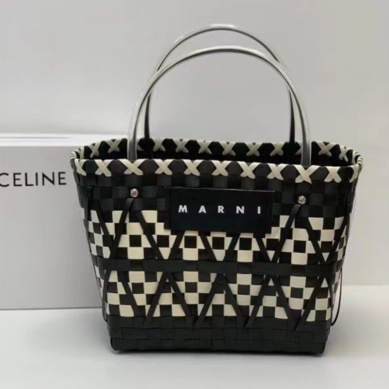 MARNI* マルニ ブランドロゴ 2way ハンドバッグ ラージ MARNI マルニ バッグ EAST-WEST ラージ トートバッグ SHMP0078U0