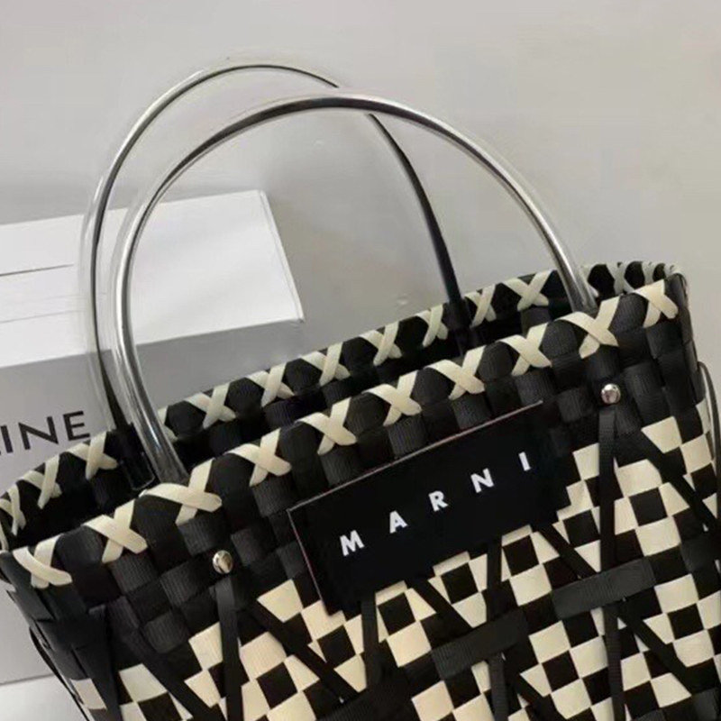 MARNI(マルニ) ブラック MARNI MARKET STENCIL BAG 編上げ