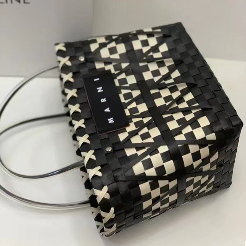 MARNI* マルニ ブランドロゴ 2way ハンドバッグ ラージ 楽天市場】マルニ (Marni) ダブルハンドルかごバッグ ラフィア