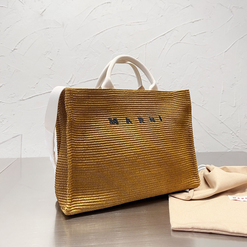 MARNI(マルニ) かごバッグ SMALL TOTE レディース ロゴ刺繍 ロゴ