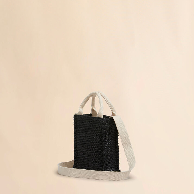 MARNI（マルニ） ブラック ラフィアエフェクトミニトートバッグ