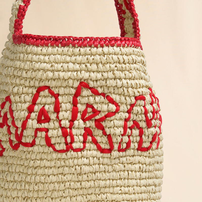 MARNI（マルニ） ナチュラルラフィア レッド Nassa スモールホーボー