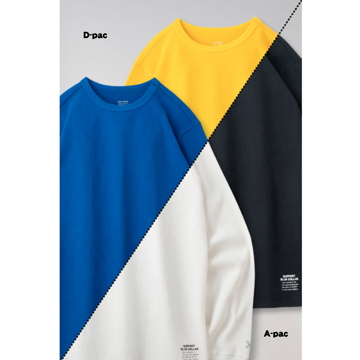 BLUCO(ブルコ) OL-0214 2PAC THERMAL SHIRTS A-pac(BK/IVO) B-pac(NV/RD) C-pac(KH/OV) D-pac(BL/YL) E-pac(IV-BK/IV-NV)☆送料無料☆｜pinsstore｜04