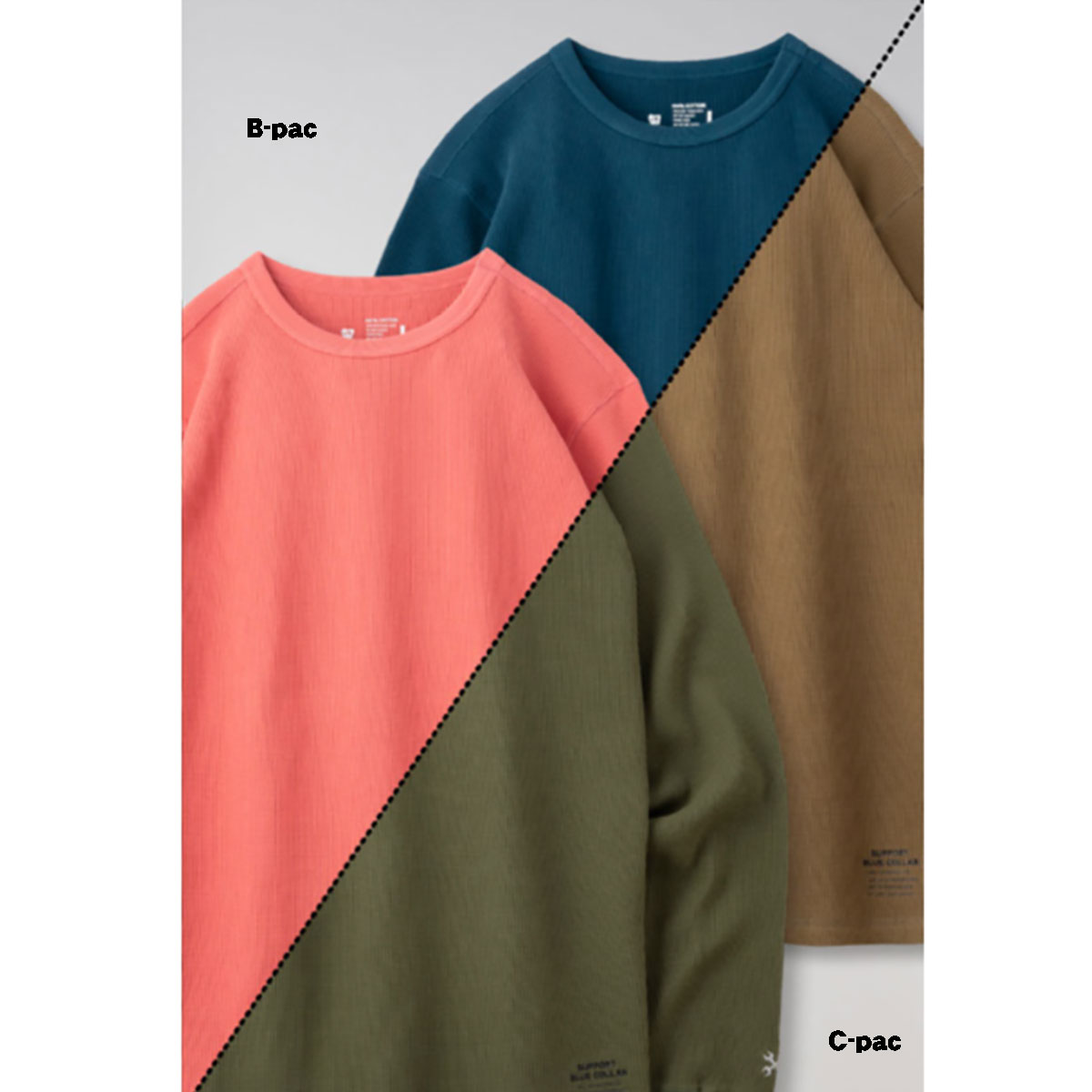 BLUCO(ブルコ) OL-0214 2PAC THERMAL SHIRTS A-pac(BK/IVO) B-pac(NV