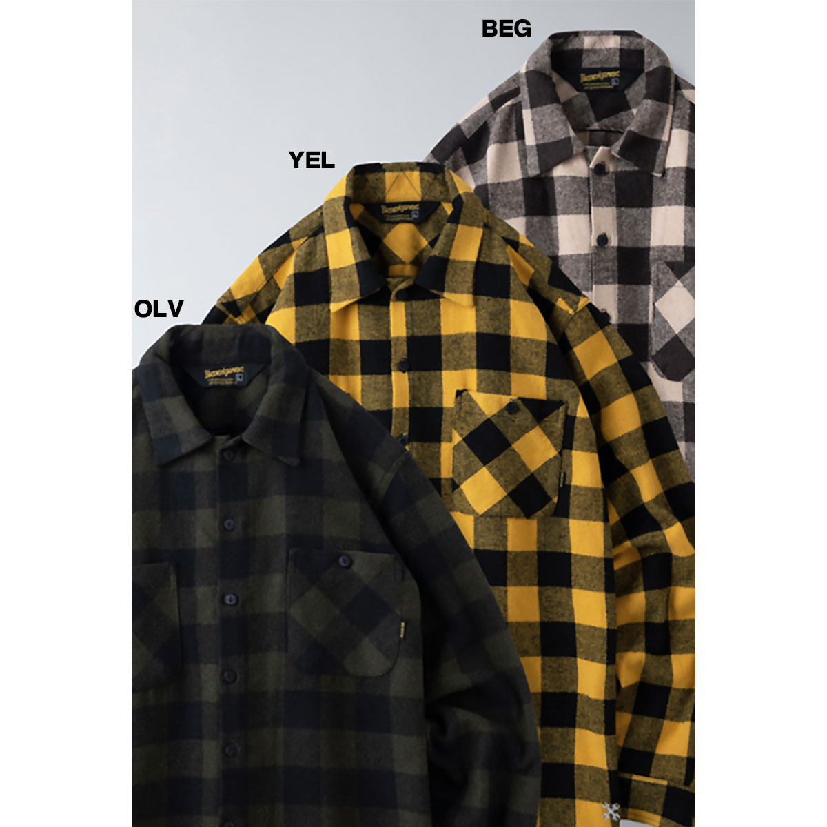 BLUCO(ブルコ) OL-048-022 FLANNEL SHIRTS 3色(BEG/OLV/YLW)☆送料無料☆ :048-022:Pins  store - 通販 - Yahoo!ショッピング