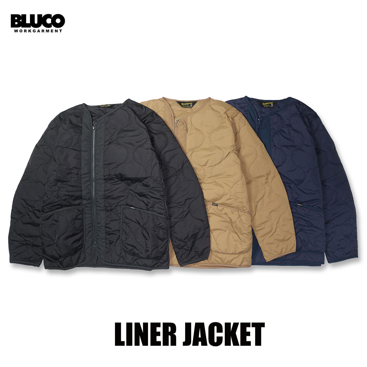 BLUCO(ブルコ) OL-071-022 LINER JACKET 3色(BLK/KHK/NVY)☆送料無料