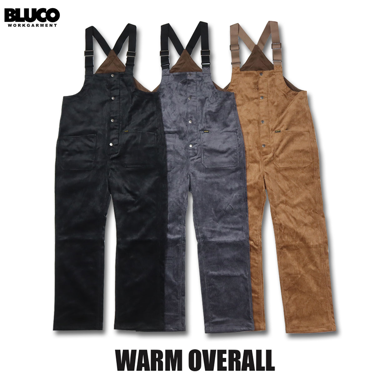BLUCO(ブルコ) OL-1036 WARM OVERALL 3色(BRN/BLK/GRY)☆送料無料 