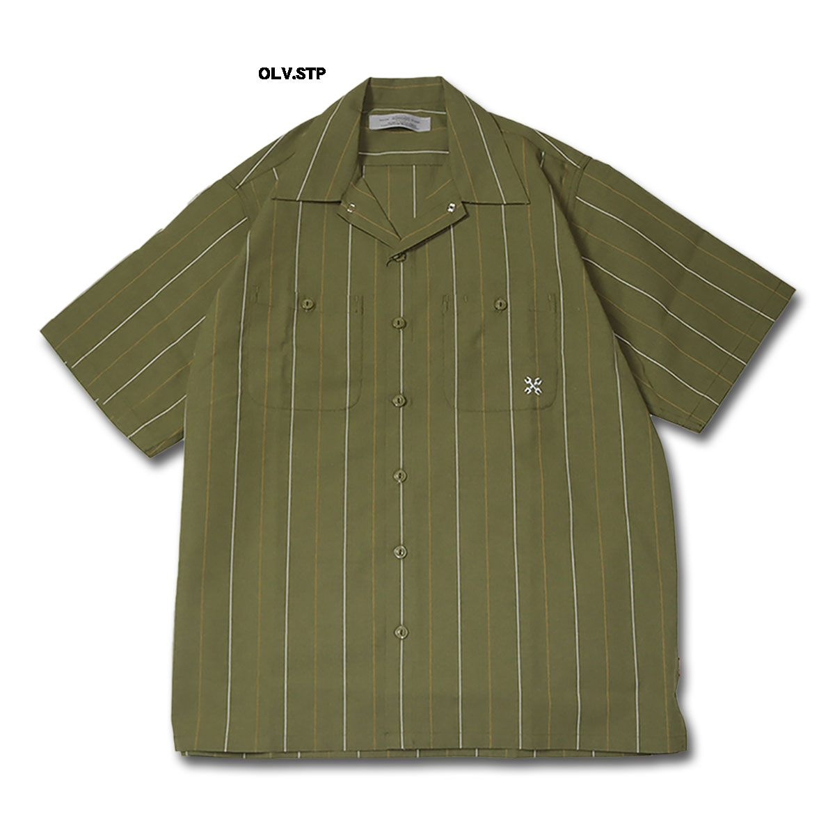 BLUCO(ブルコ)OL-108-023 STANDARD WORK SHIRT S/S 7色(NVY/BLK/L.BLU/WHT/OLV.STP/BEG.STP/S.BLU.STP)☆送料無料☆｜pinsstore｜06