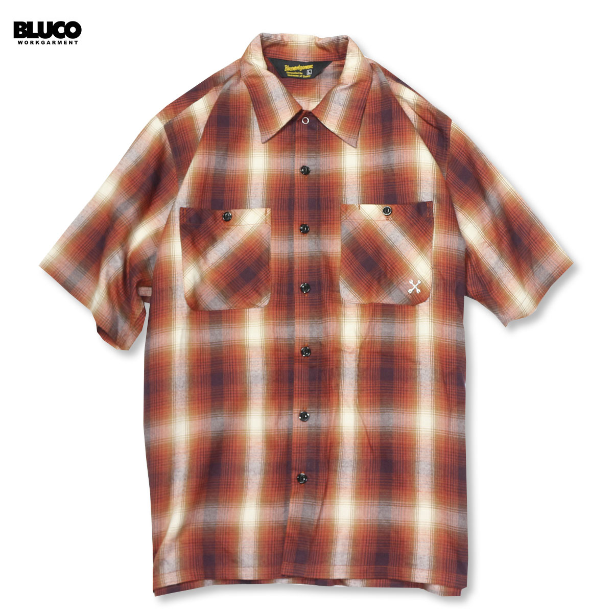 BLUCO(ブルコ) OL-108TO-22 OMBRE WORK SHIRTS S/S 全3色(ブ...