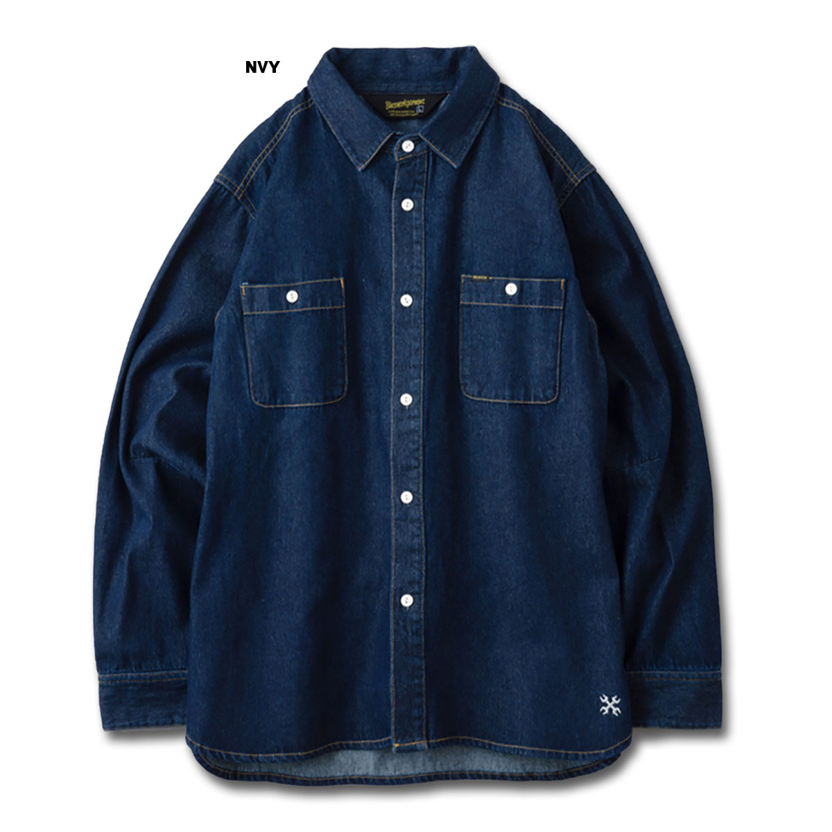 送料無料!!BLUCO(ブルコ) OL-1122 DENIM WORK SHIRT 3色(NVY/BLK/BLU)-