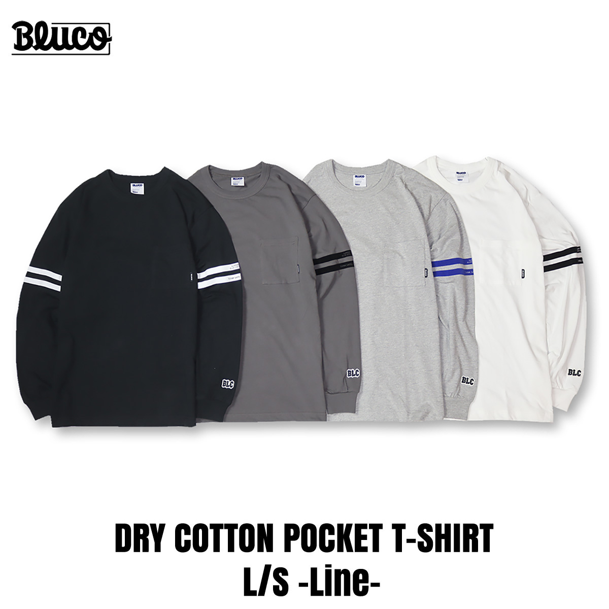 BLUCO(ブルコ) OL-12-025 ドライコットン ポケットTシャツ L/S -Line