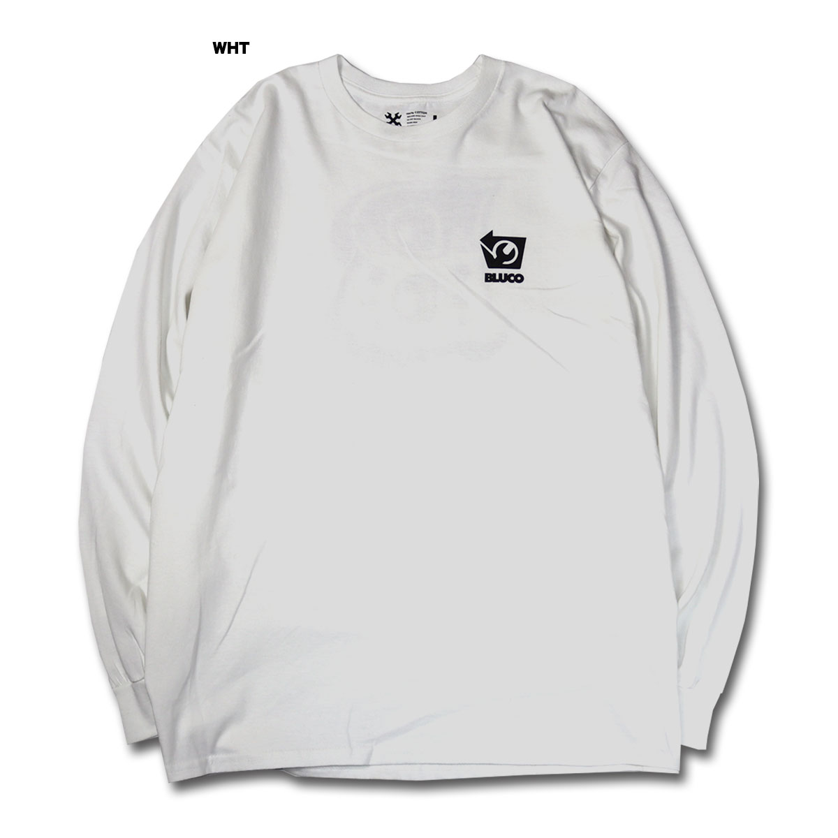 BLUCO(ブルコ) OL-1208 PRINT L/S TEE -B- 4色(WHT-BGD/WHT-BLK/BLK