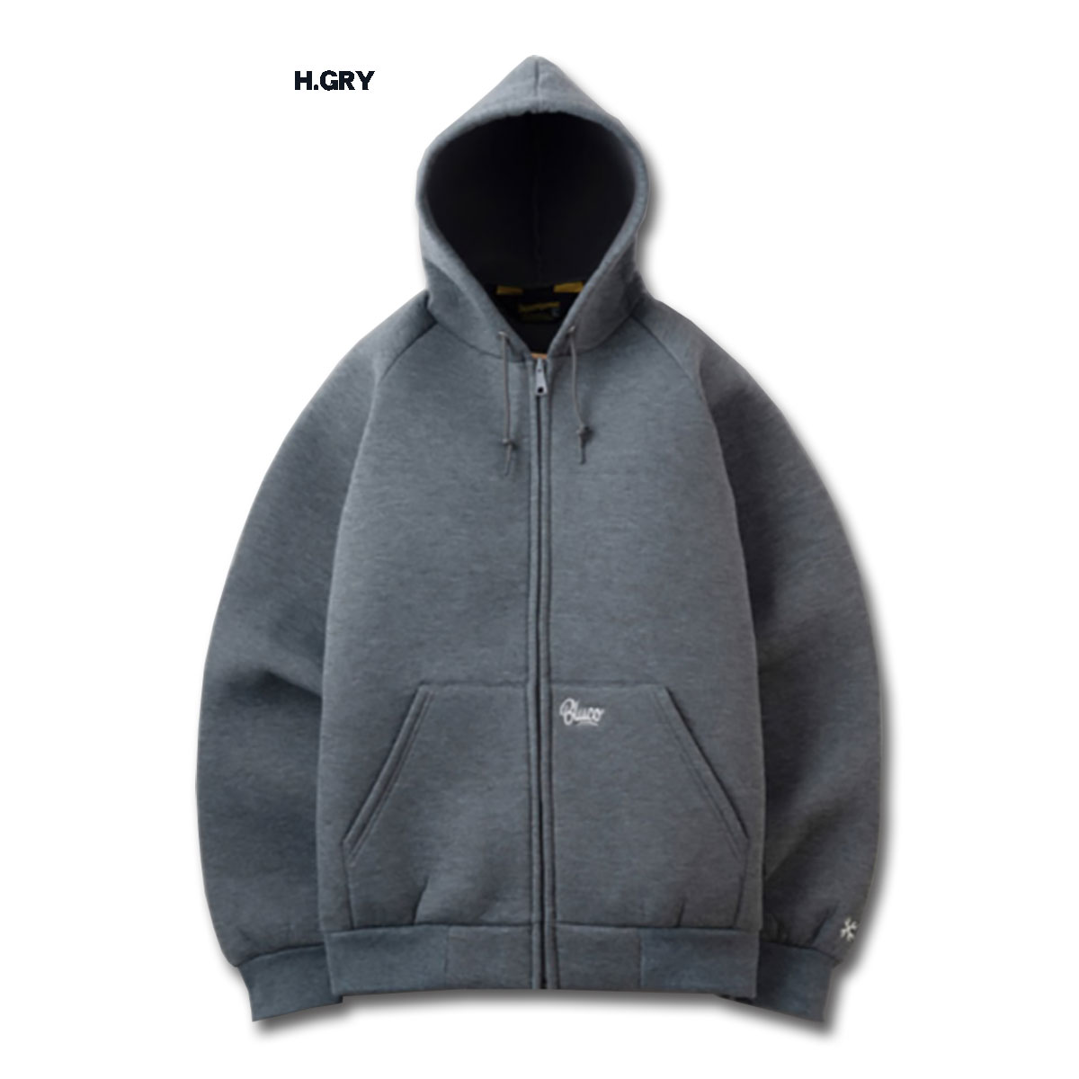 BLUCO(ブルコ) OL-1222 BONDING ZIP HOODIE 2色(BLK/GRY)☆...