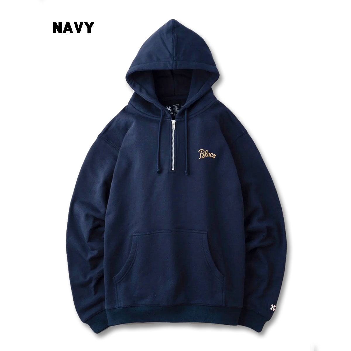 BLUCO(ブルコ) OL-13-015 HEAVY PILE SWEAT HALF ZIP HOODIE -1165- 3色(BLK/NVY/GRY)☆送料無料☆｜pinsstore｜03