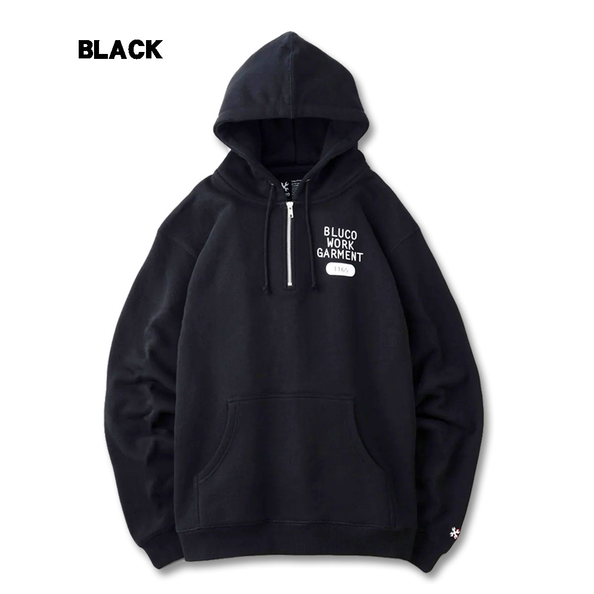 BLUCO(ブルコ) OL-13-015 HEAVY PILE SWEAT HALF ZIP HOODIE -1165- 3色(BLK/NVY/GRY)☆送料無料☆｜pinsstore｜02