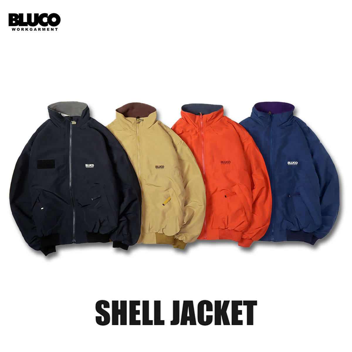 BLUCO(ブルコ) OL-1372 SHELL JACKET 4色(NVY/BLK/KHK