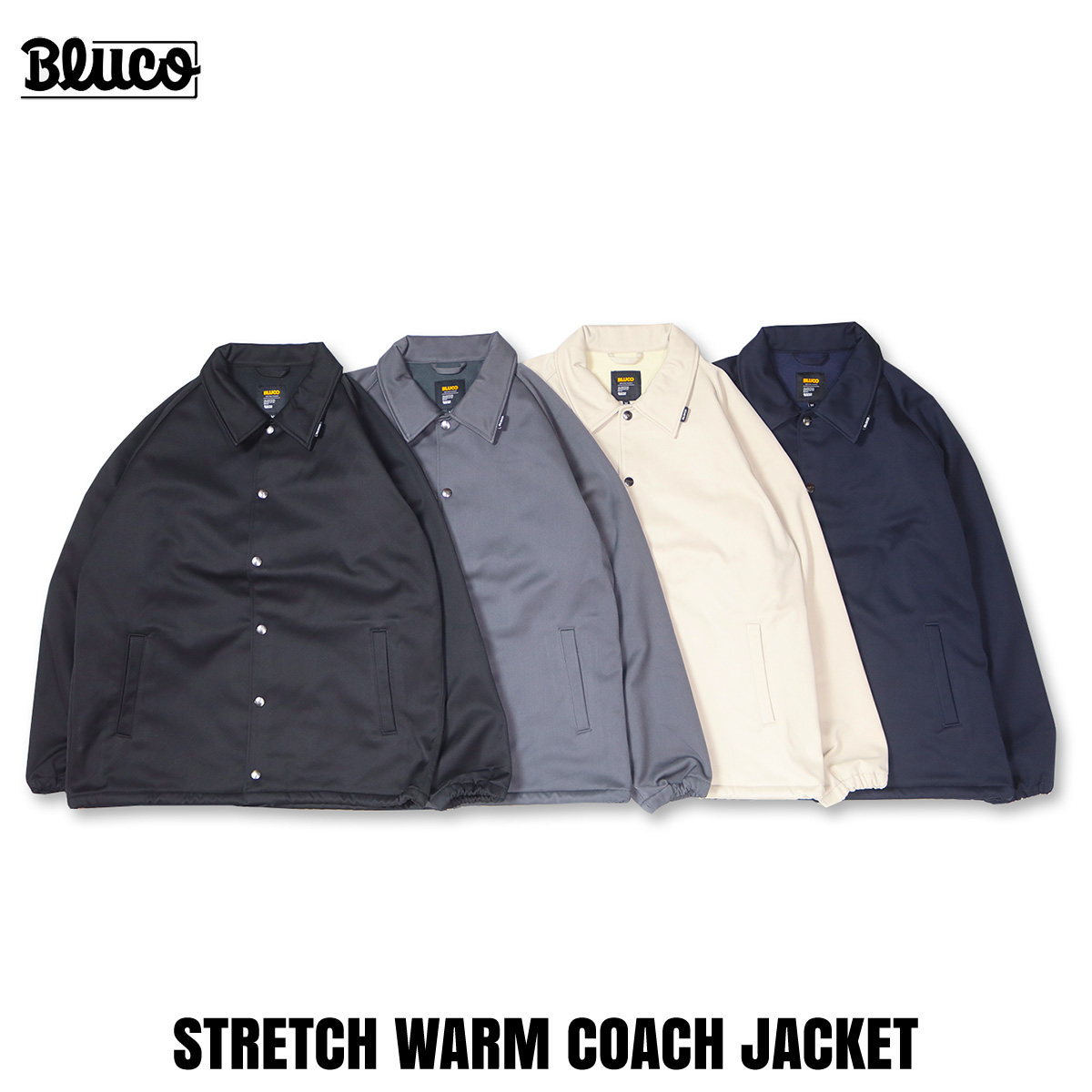 BLUCO（ブルコ） OL-31-042 STRETCH WARM COACH JACKET 4色(BLACK/GRAY
