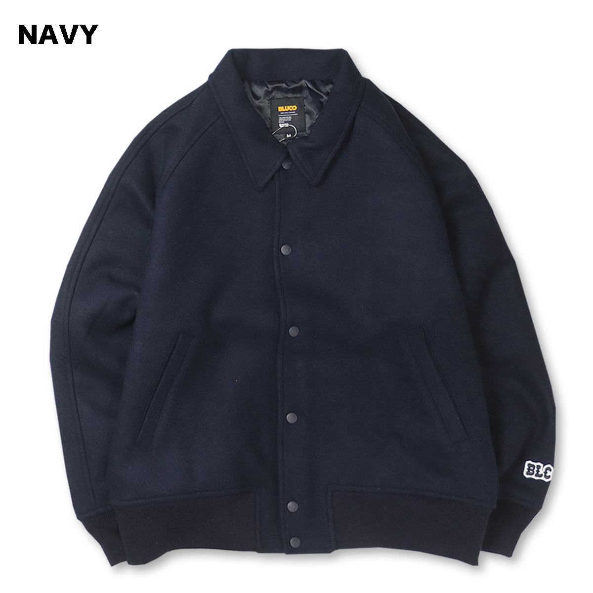 BLUCO(ブルコ) OL-31-046 HEAVY MELTON AWARD JACKET 2色(BLACK/NAVY) BLUCO（ブルコ） OL-31-046 HEAVY MELTON AWARD JACKET 2色(BLACK/NAVY