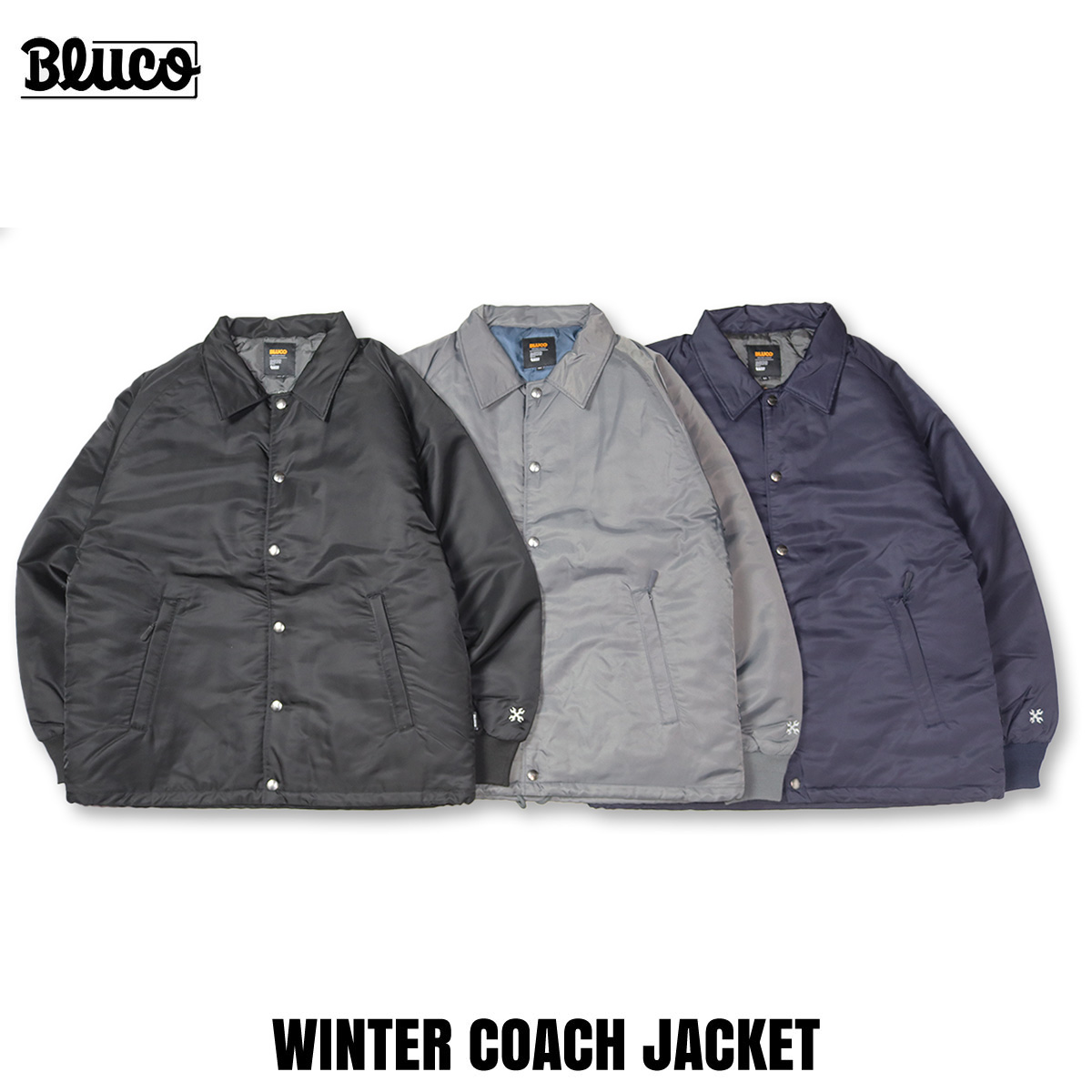 BLUCO(ブルコ) OL-31-051 WINTER COACH JACKET 3色(BLACK/GRAY/NAVY) BLUCO（ブルコ） OL-31-051 WINTER COACH JACKET 3色(BLACK/GRAY/NAVY