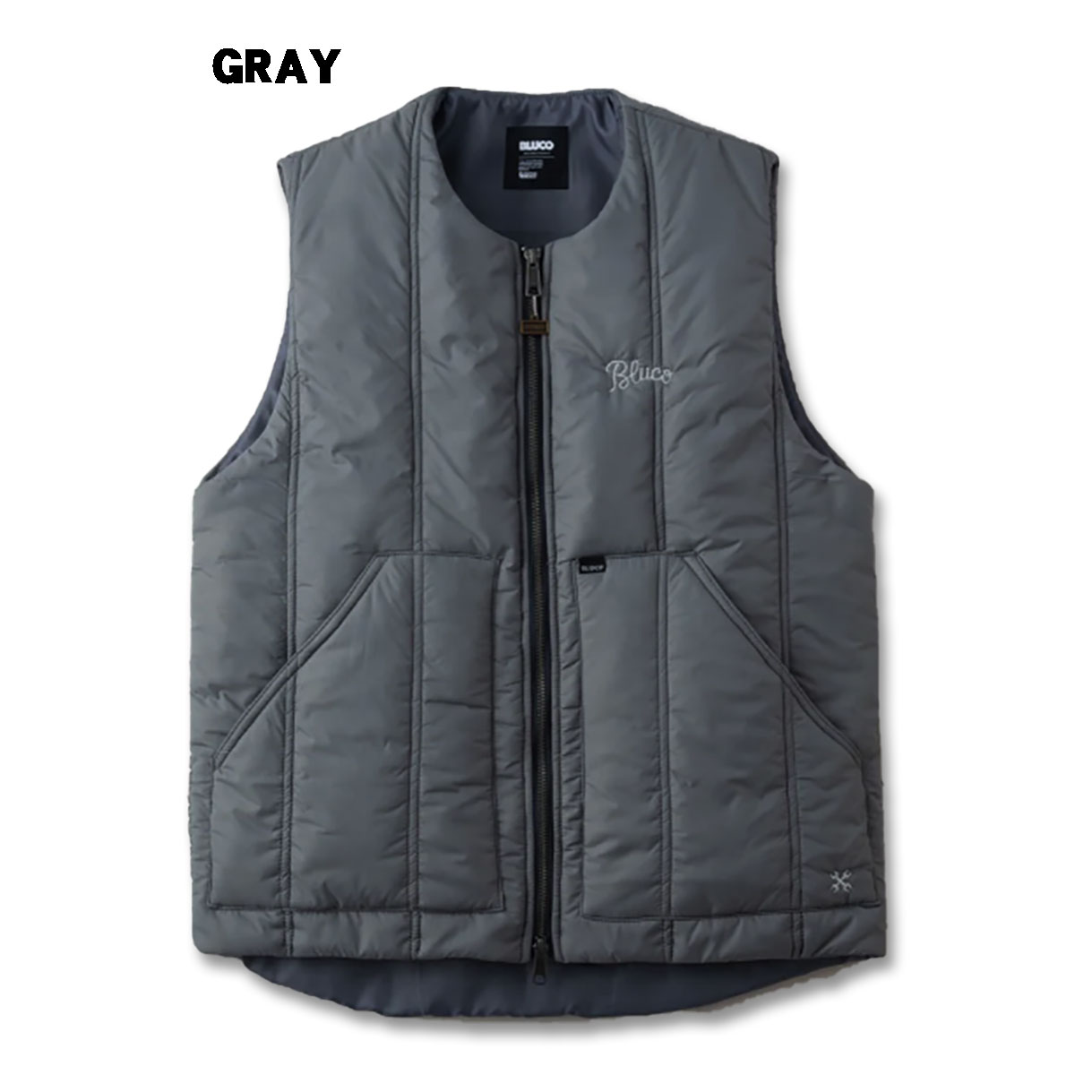 BLUCO(ブルコ) OL-35-008 CREW NECK QUILTING VEST 3色(BL...