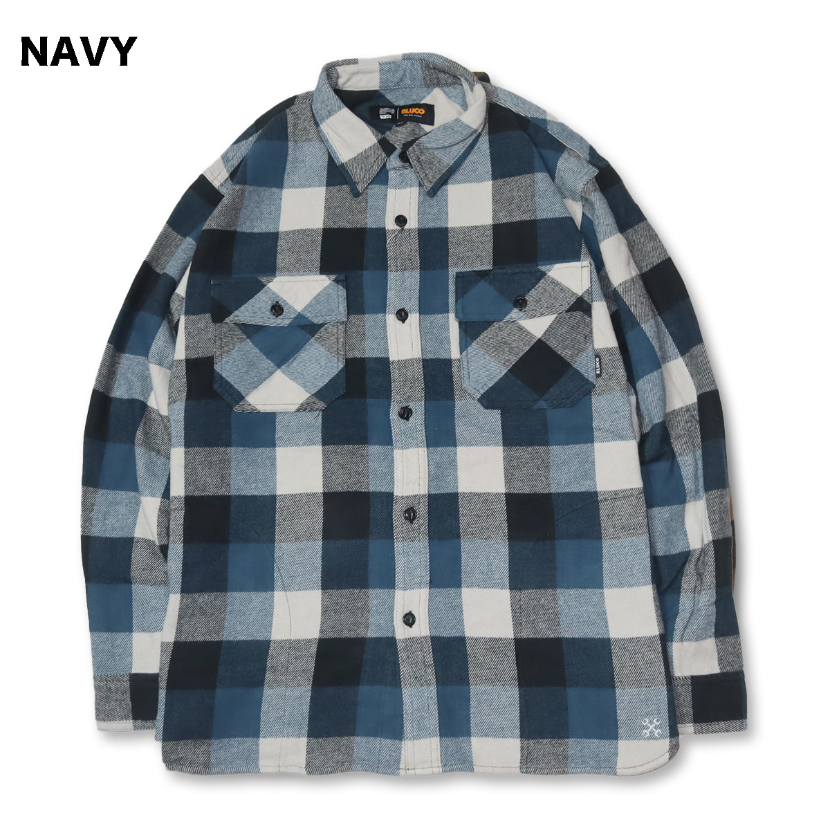BLUCO（ブルコ） OL-11-048 BUFFALO CHECK FLANNEL SHIRT 3色(BLACK