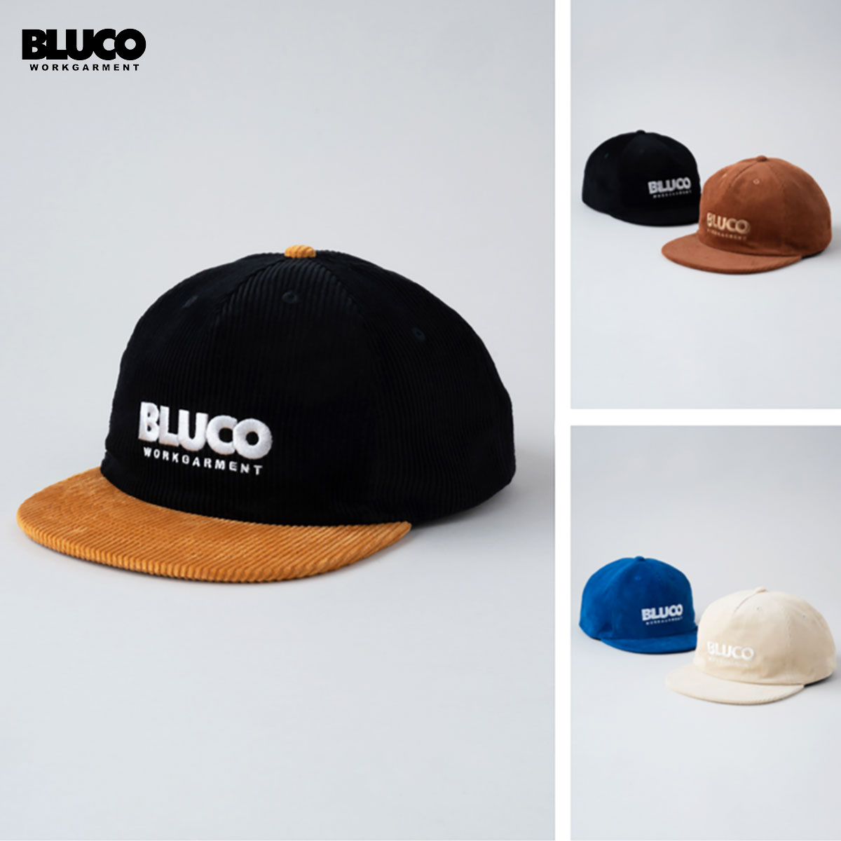 BLUCO（ブルコ） OL-603-022 CORDUROY CAP -LOGO- 7色(BLK/BLUE/CML
