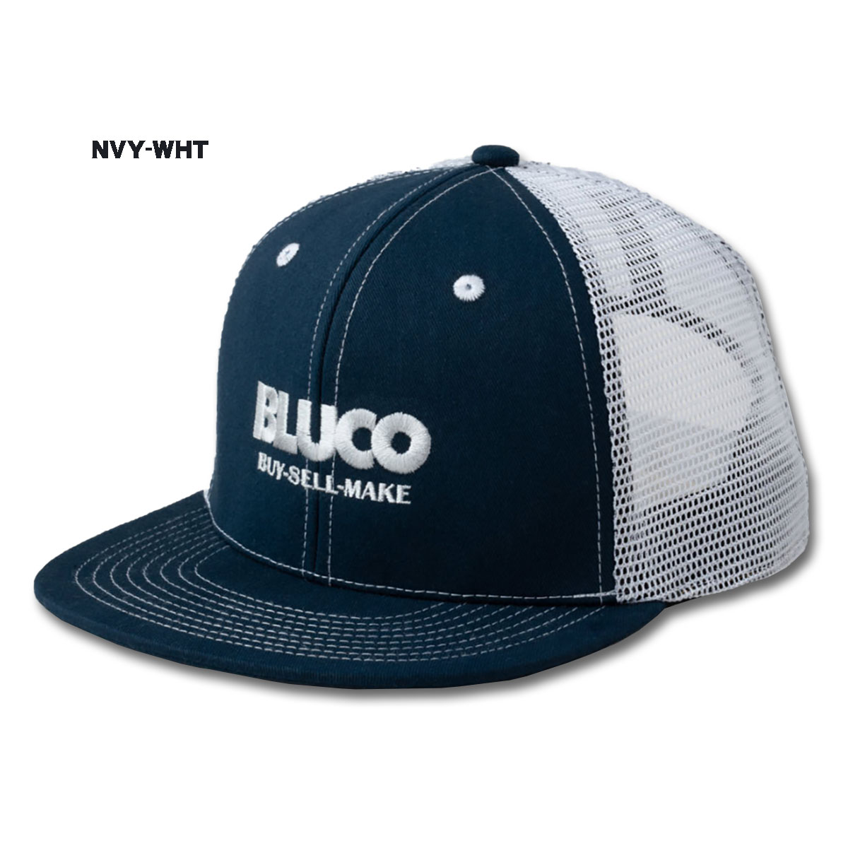 BLUCO(ブルコ) OL-61-001 6PANEL MESH CAP -Logo- 4色(BLK/KHK-WHT/NVY-WHT/BLK-GRY)☆送料無料☆｜pinsstore｜04