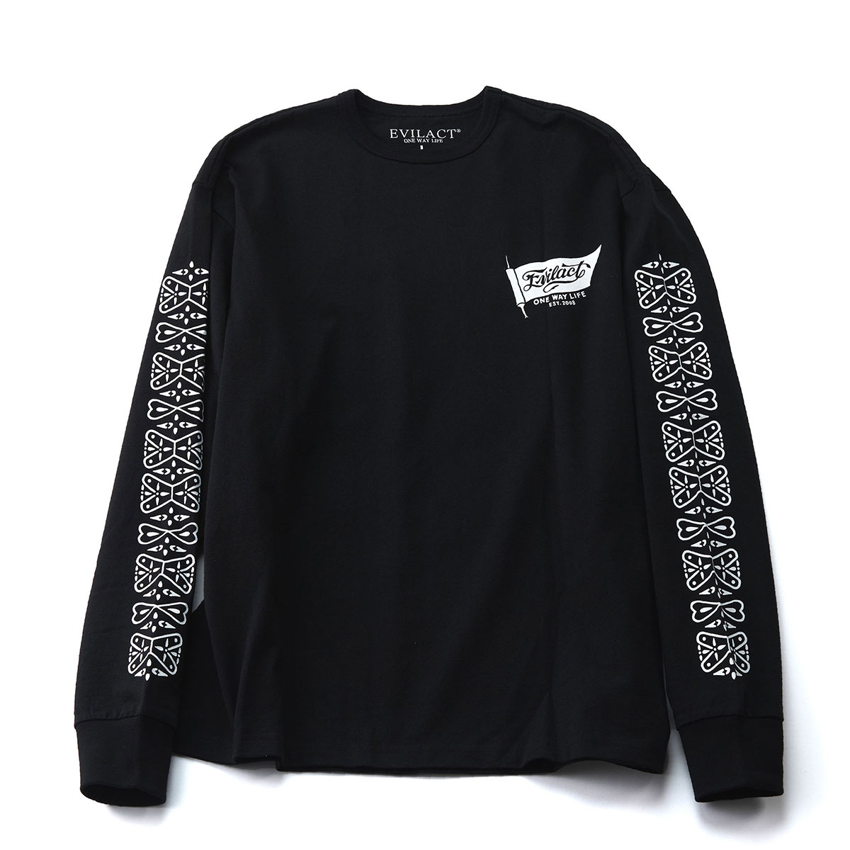 EVILACT(イーブルアクト) BANDANA LS 2色(ブラック/ホワイト)☆送料