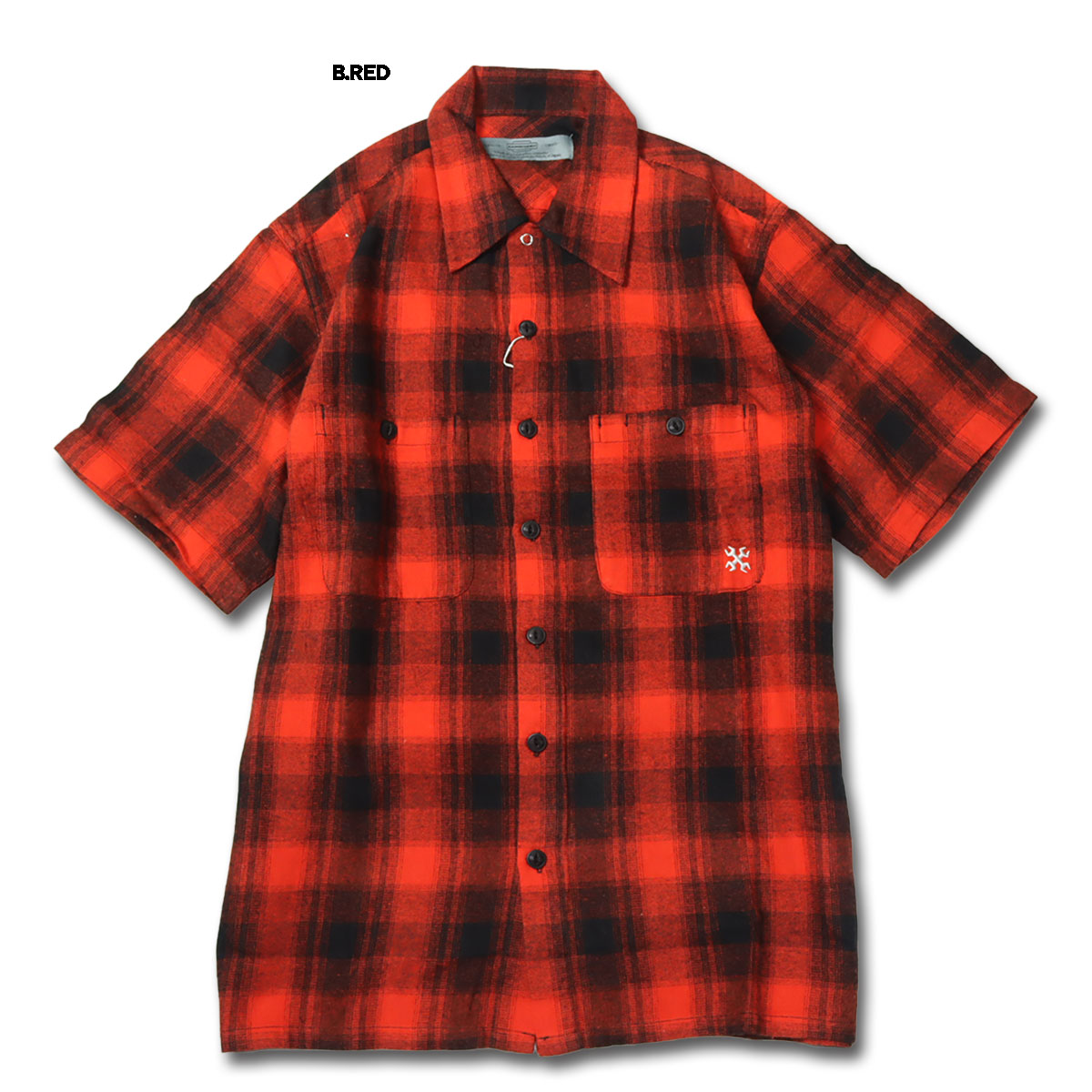 BLUCO(ブルコ) OL-1106 OMBRE WORK SHIRT S/S 3色(BLK/B.R...