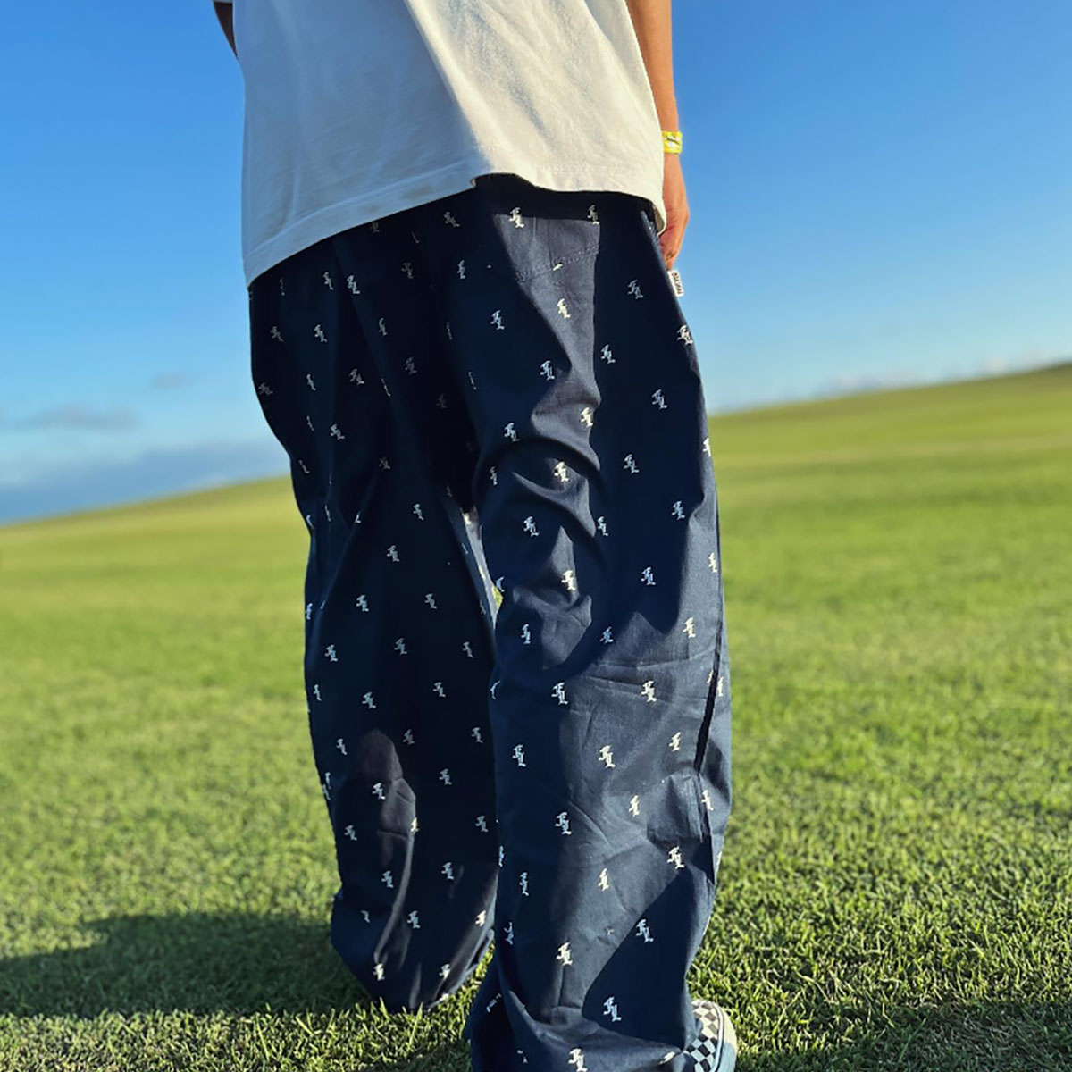 Flutter 　easy pants フラッター　イージーパンツ FLUTTER(フラッター) O/E FL logo Easy Pants (BLACK/OD/PURPLE