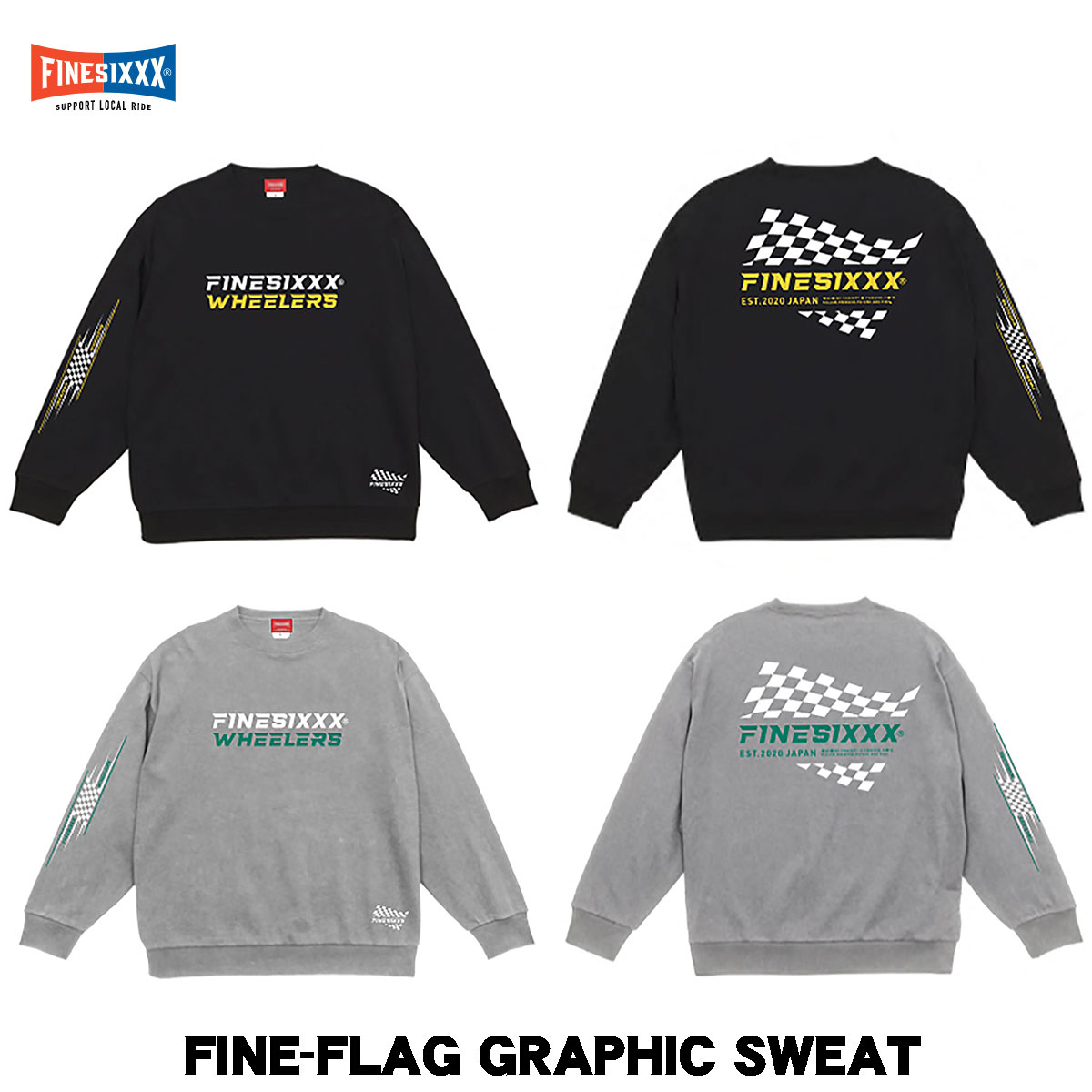 FINESIXXX(ファインシックス) FINE-FLAG GRAPHIC SWEAT 2色