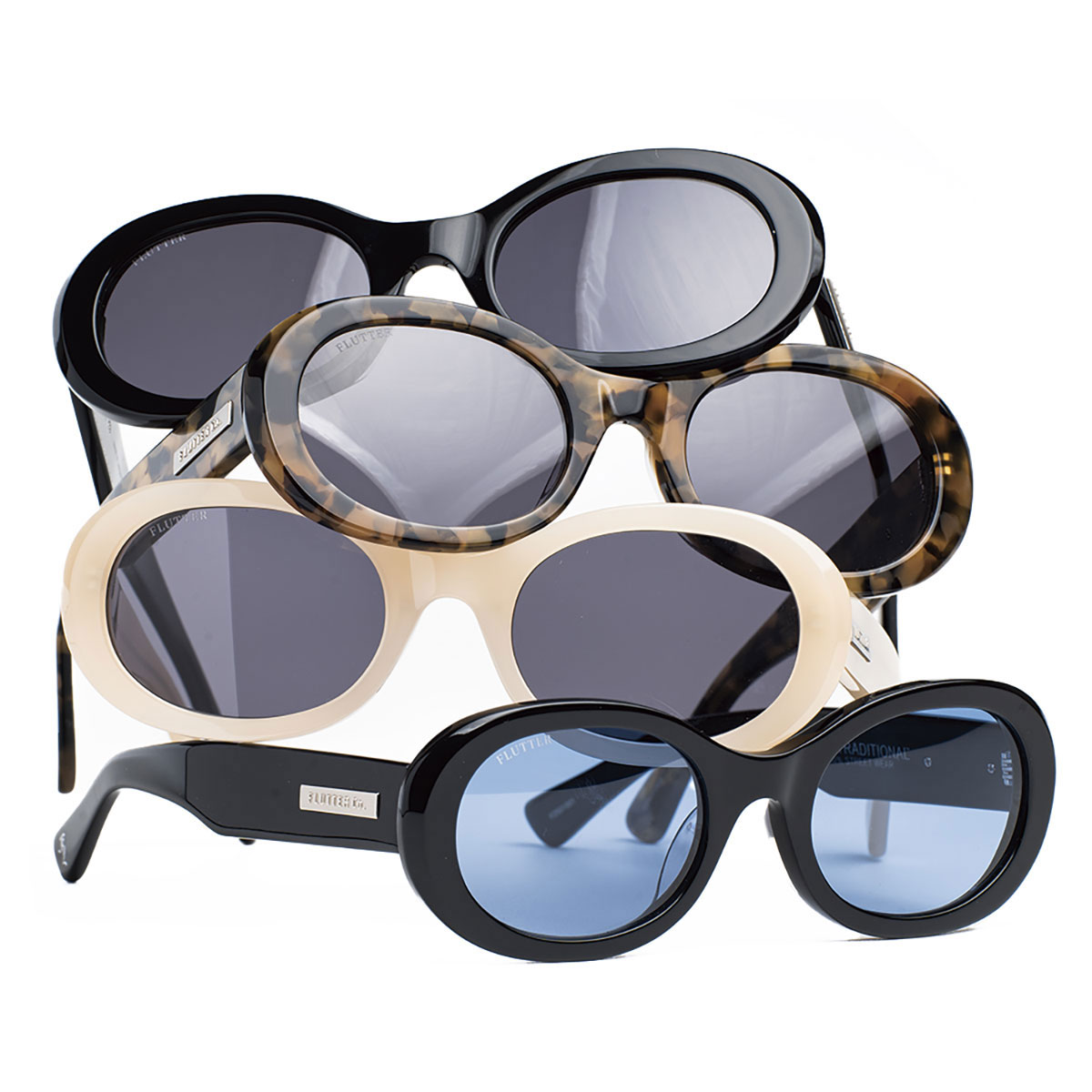 新品未使用FLUTTER フラッター サングラス DEMIフレームxブラック ☆送料無料サービス中!! FLUTTER(フラッター) Acetate Narrow Oval