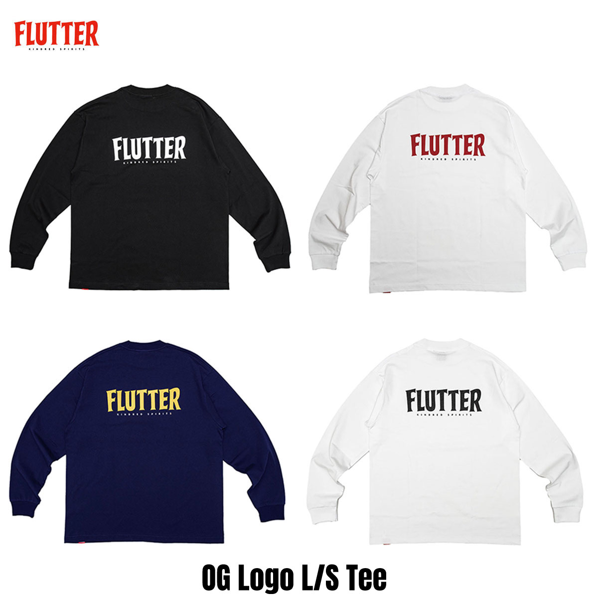 FLUTTER(フラッター) OG Logo L/S Tee 4色(ブラック/ホワイトx