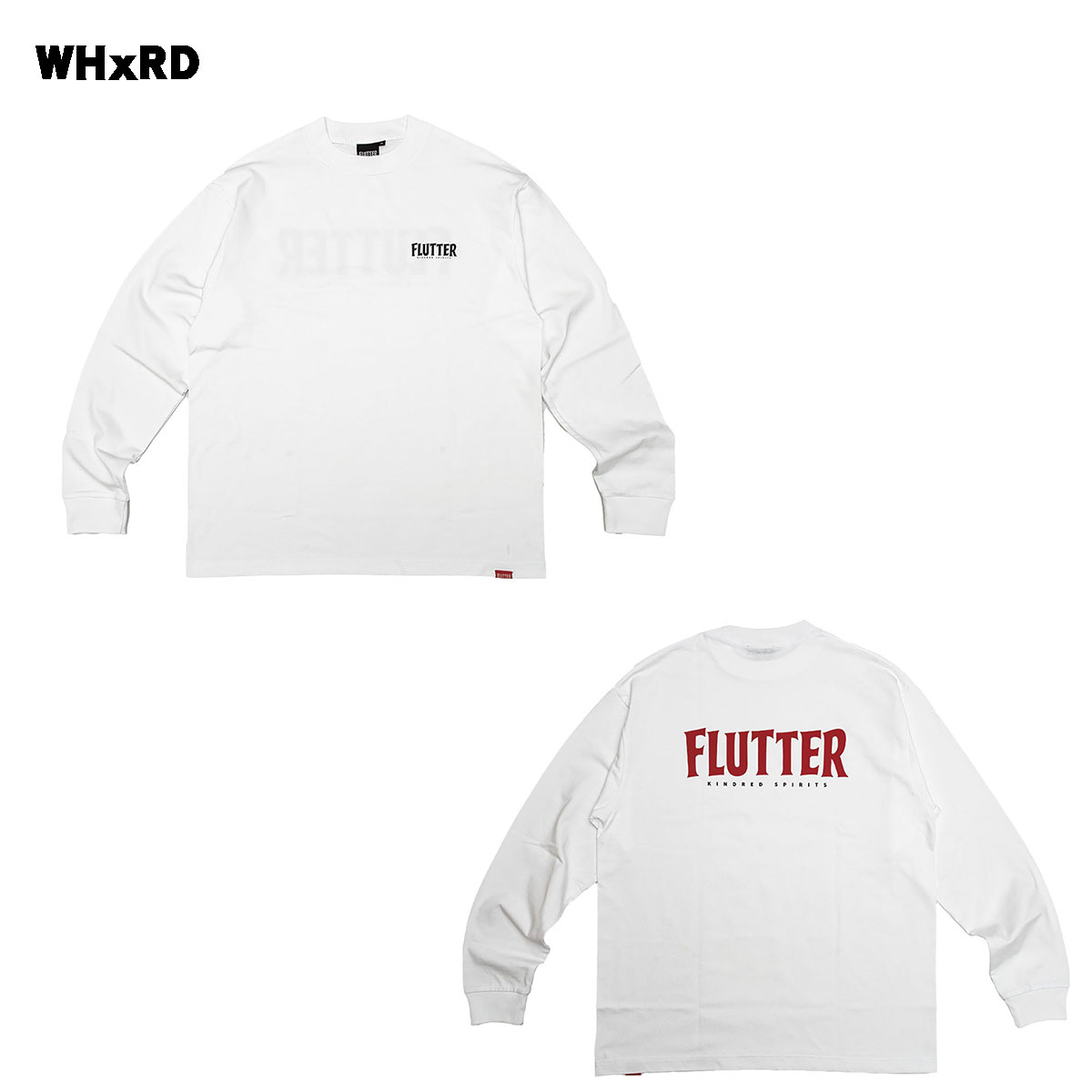 FLUTTER フラッターロングスリーブTシャツ FLUTTER(フラッター) OG Logo L/S Tee 4色(ブラック/ホワイトxレッド