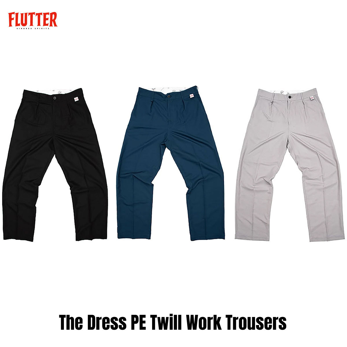 FLUTTER(フラッター) The Dress PE Twill Work Trousers 3色(BLACK