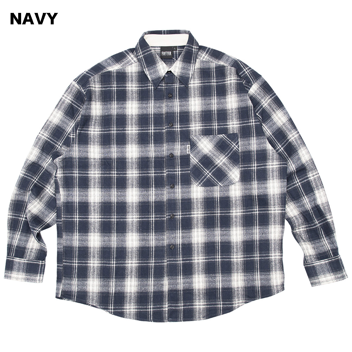 FLUTTER(フラッター) Regular Collar Check Shirts 2色(BLACK/NAVY