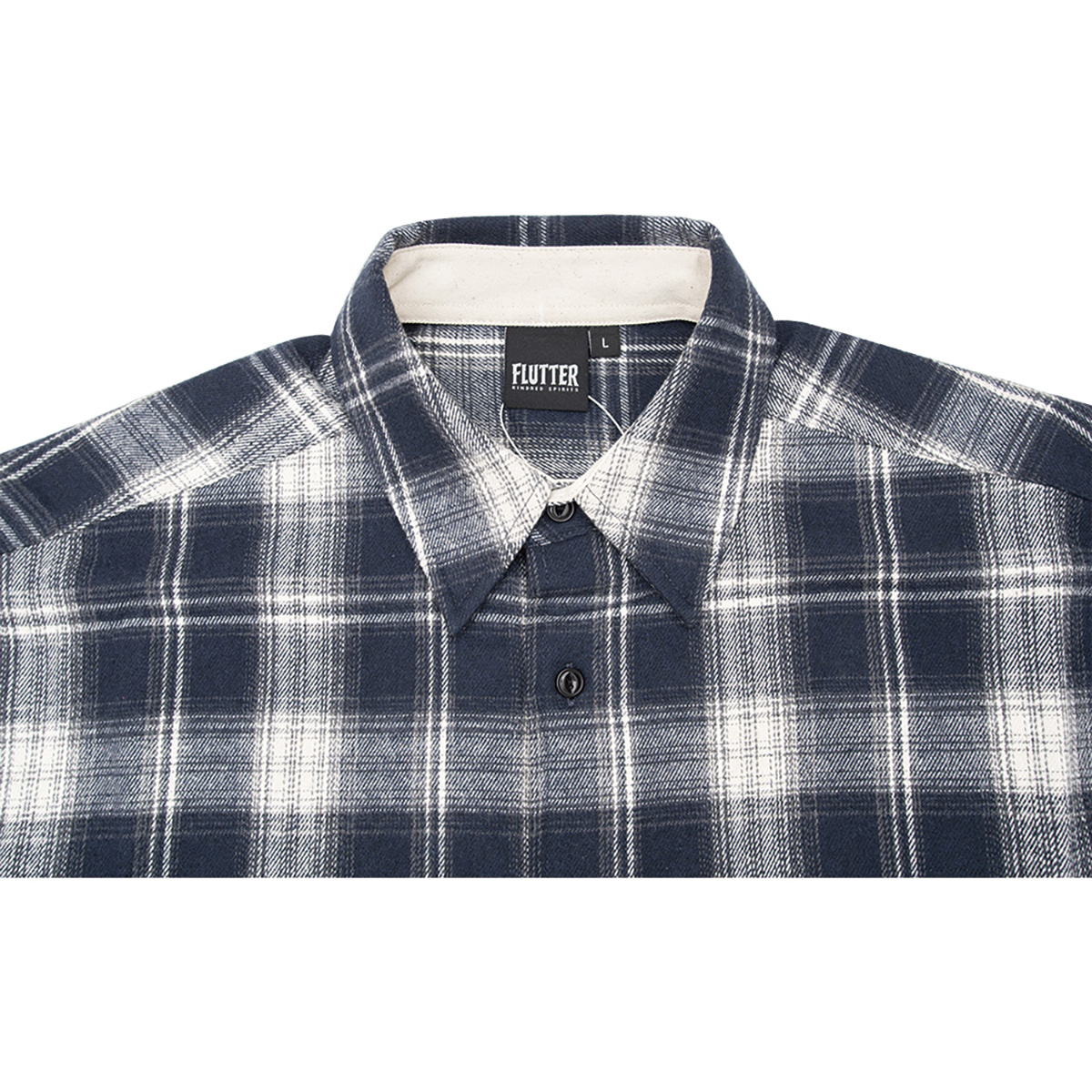 FLUTTER(フラッター) Regular Collar Check Shirts 2色(BLACK/NAVY) FLUTTER(フラッター) Regular Collar Check Shirts 2色(BLACK/NAVY