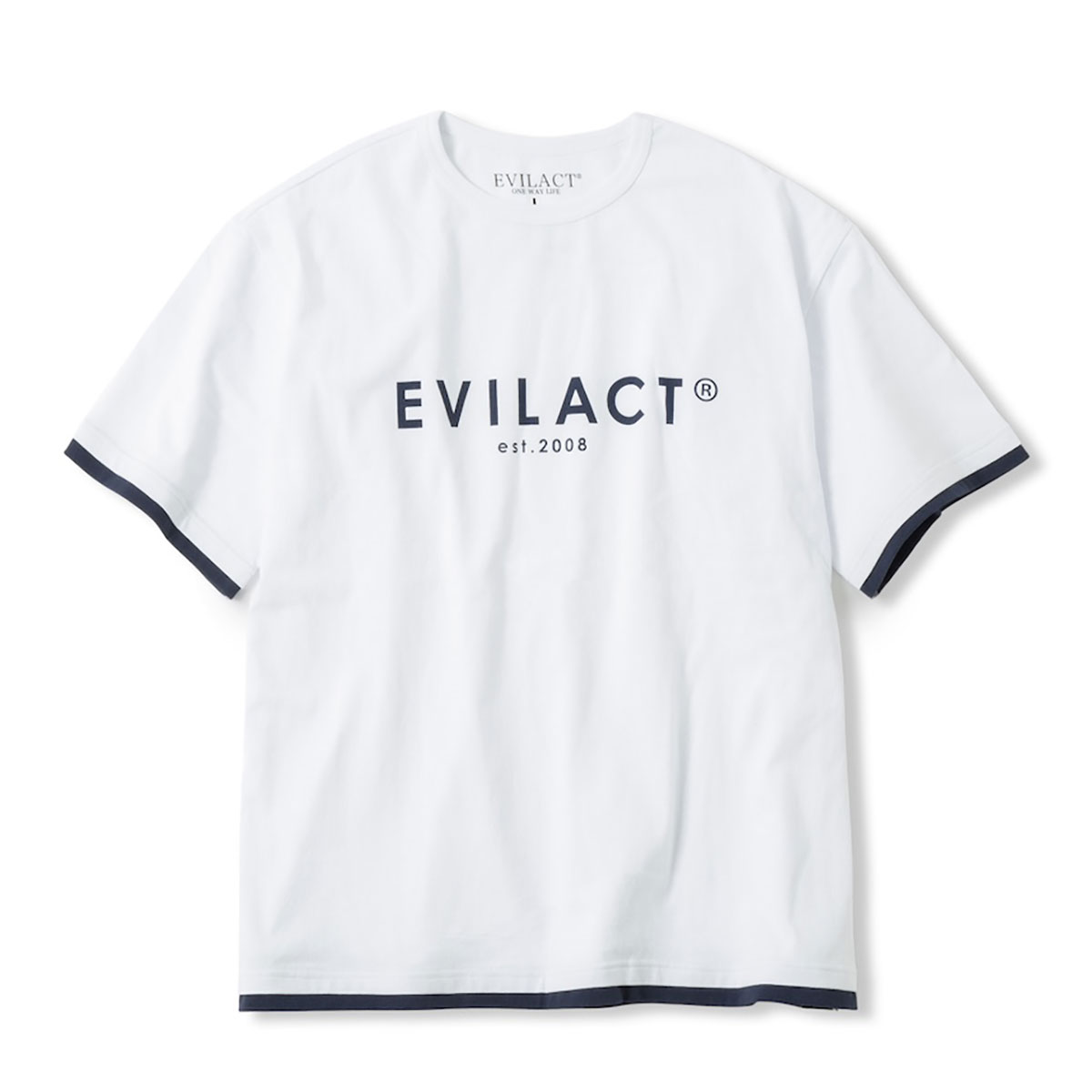 EVILACT(イーブルアクト) LAYERD S/S (ブラック/ホワイト)☆送料無料☆