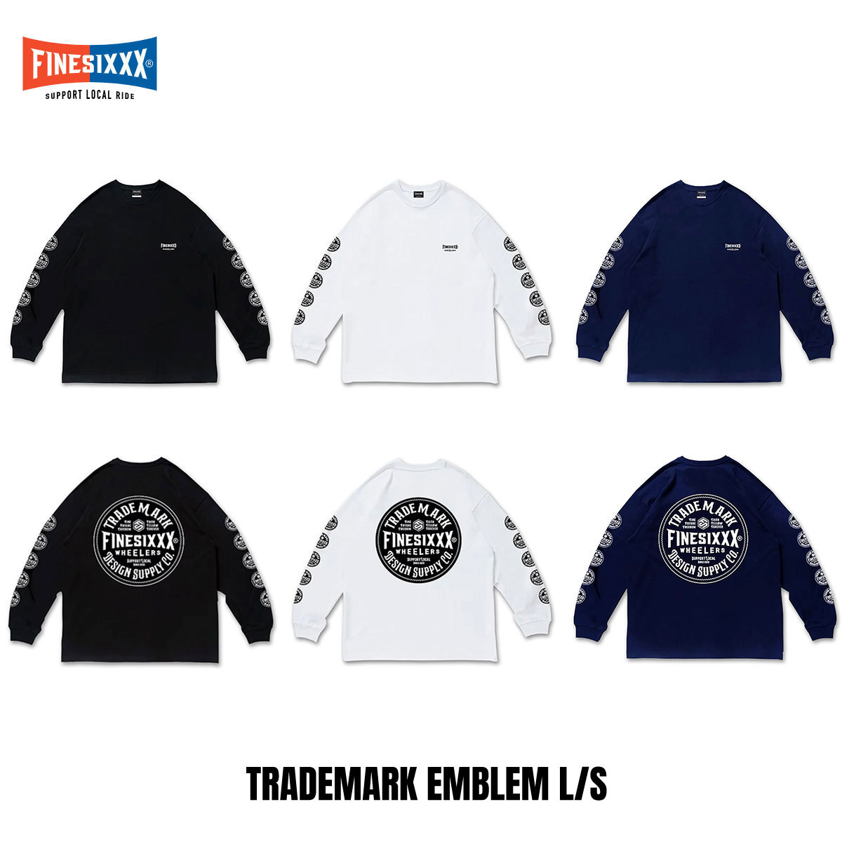 FINESIXXX(ファインシックス) TRADE MARK ENBLEM L/S 3色(ブラック