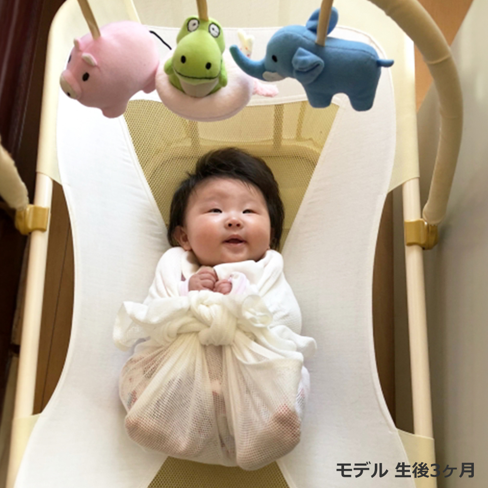 ベビハグ 青葉 おひなまき メッシュおくるみ 2枚組 MSサイズ (約85