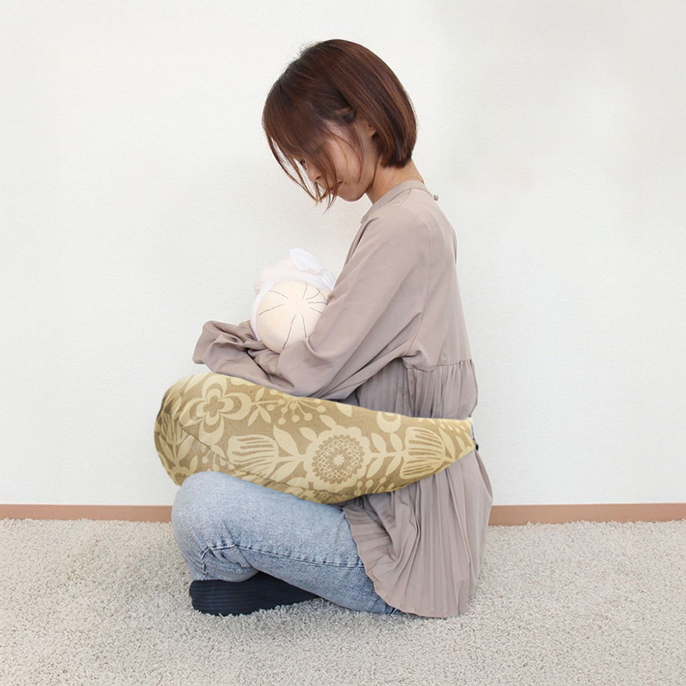 ベビハグ 青葉 授乳用クッション 北欧ベージュ バックルタイプ