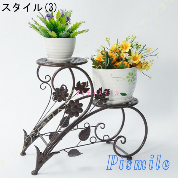 フラワースタンド アイアン プランタースタンド 2段 白 おしゃれ