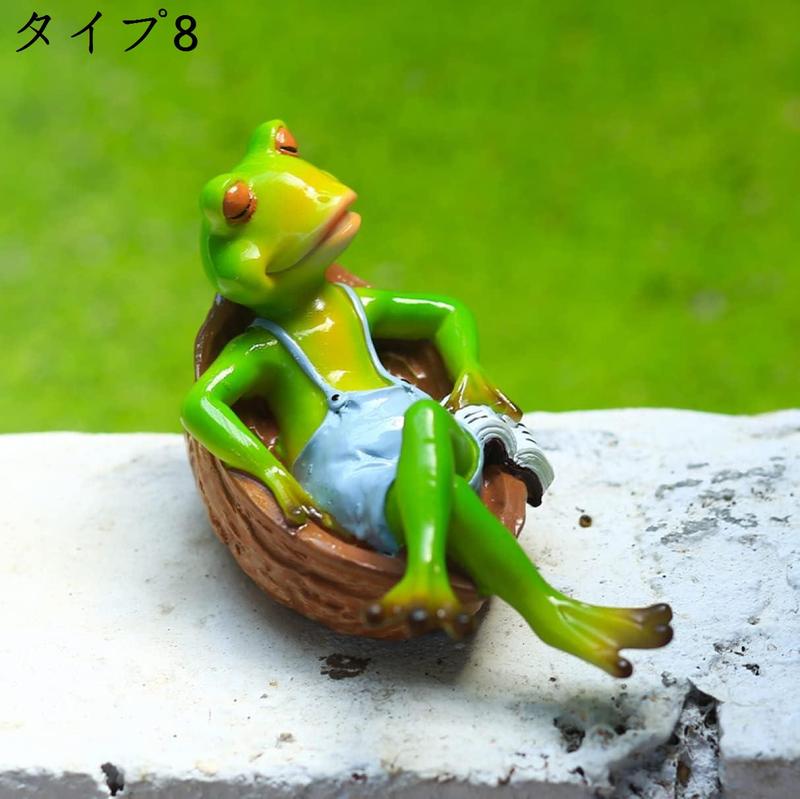 LxRx9 カエル置物 ガーデンオブジェ 玄関 池 かえる飾り 蛙 装飾 ガーデンオーナメント 庭アート飾り F 屋外の彫刻の装飾 カエル｜pismile｜08
