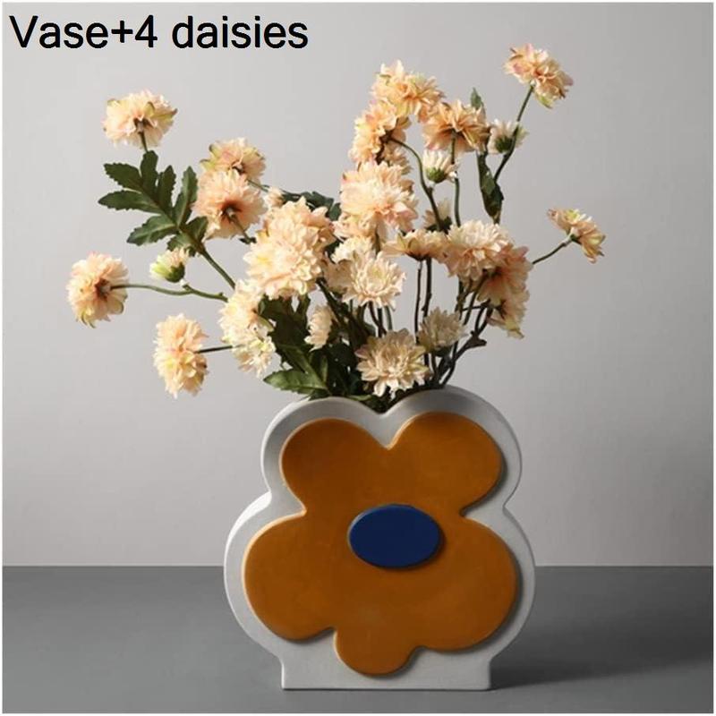 イースタースプリングリースのための実際の感触のマルチカル4ピースのためのリアル感のある感触 造花 (Color : Vase+4｜pismile｜02